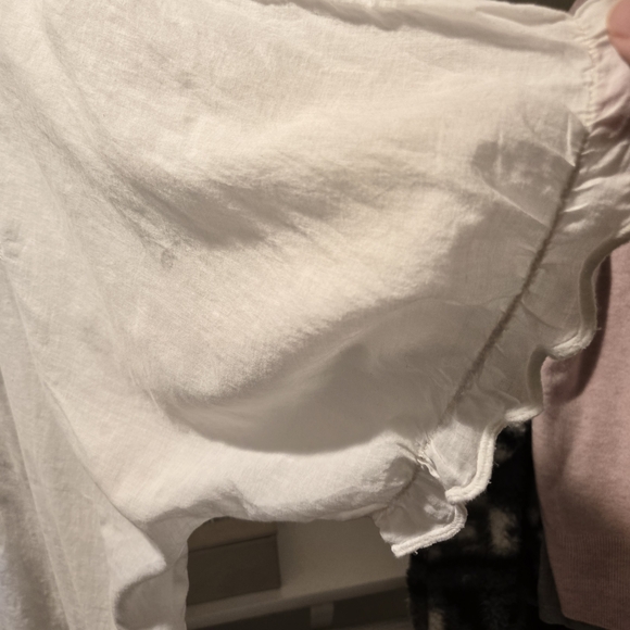 Johnny Was White Lace V-neck Blouse. Size Large - Picture 8 of 9